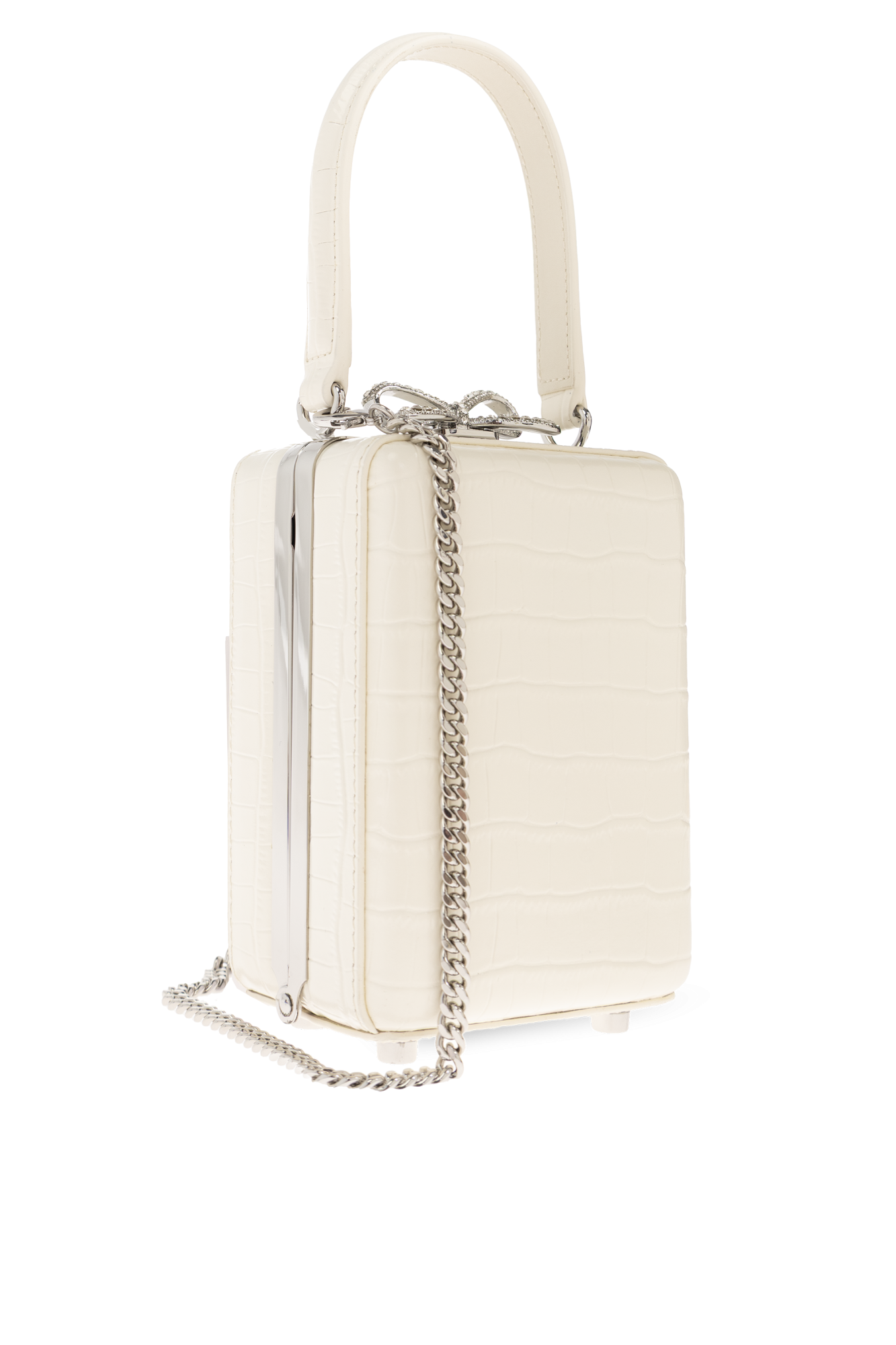 Cream Leather clutch Self-Portrait - Vitkac Slovakia